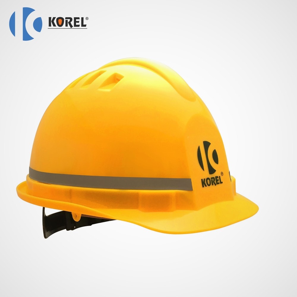 KOREL #KVS 透氣安全帽(黃色,三 quarter 視角)