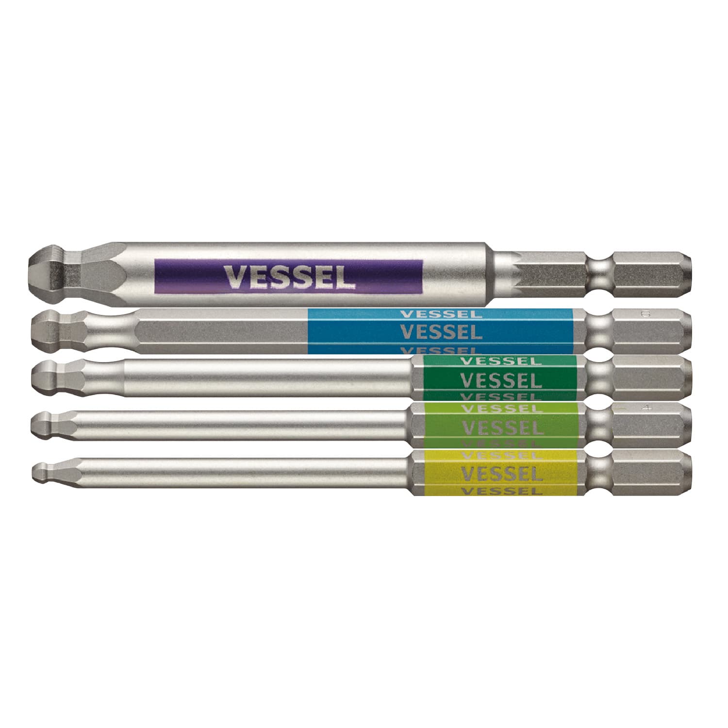 VESSEL GS5P-35 剛彩六角波頭批咀套裝 3.0-8.0 x 100mm (5枝裝)