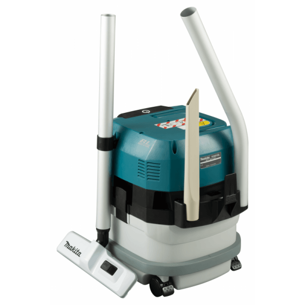 Makita VC001GLZ01 集塵機機身連配件收納狀態的側面外觀