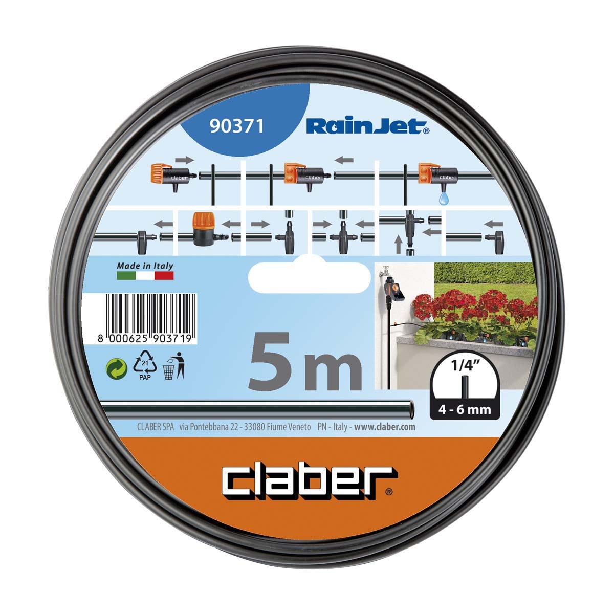 CLABER 90371 1/4"PE輸水喉 5m(包裝)