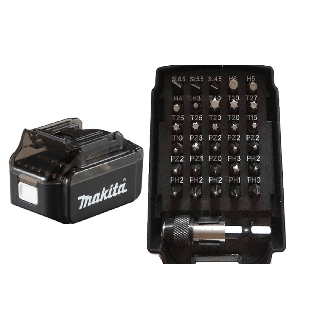 Makita B-69901 電池盒錐頭套裝(三視角,蓋子開啟)