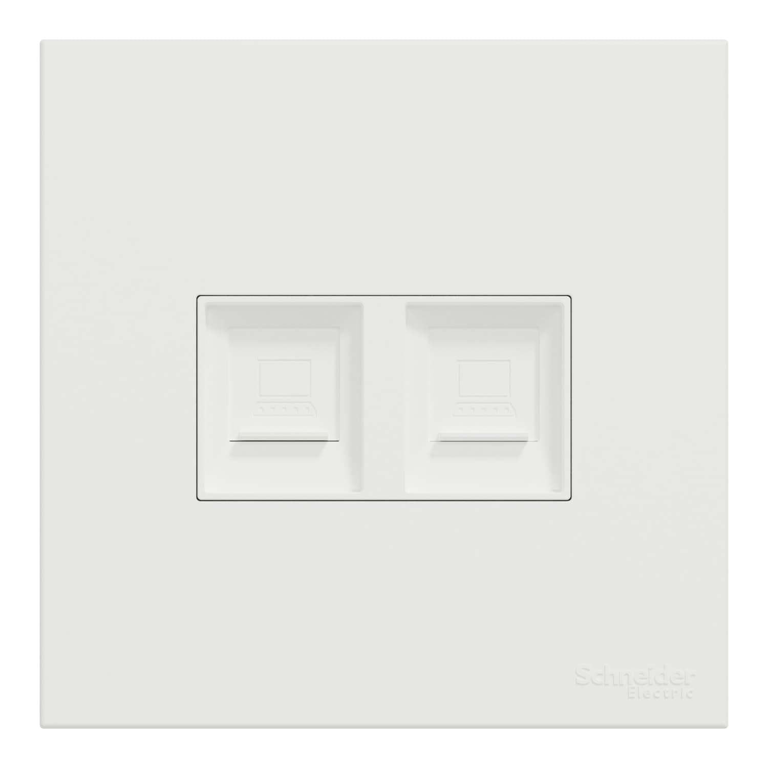 Schneider 施耐德電氣 AvatarOn C 奐然 兩位RJ45 5e類數據插座, Keystone面板備防塵活門 E8732RJS5_WE(搪瓷白)香港行貨