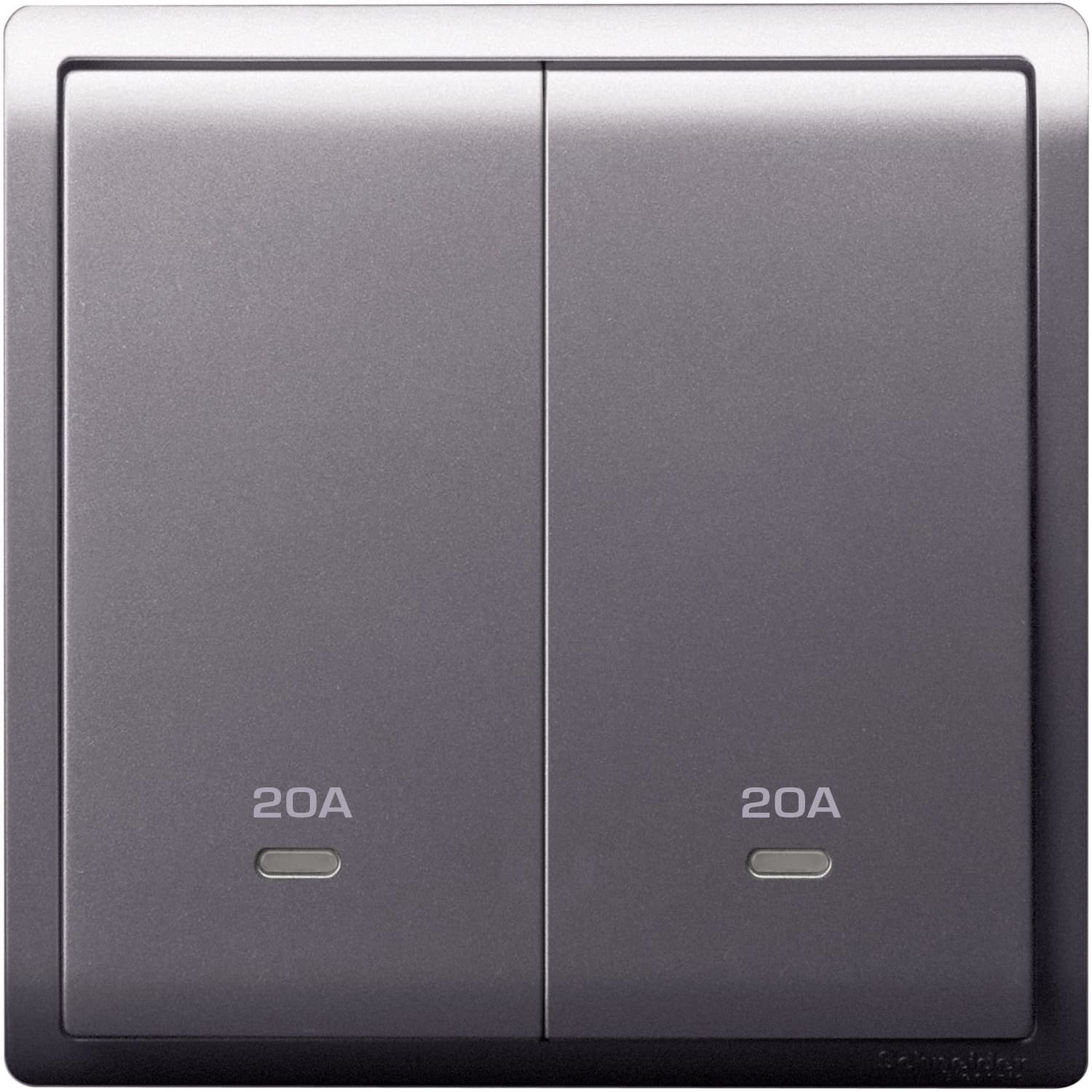 Schneider 施耐德電氣 Pieno 丰尚 20A 兩位雙極開關掣連指示燈 E8232D20N_LS(薰衣草銀)香港行貨