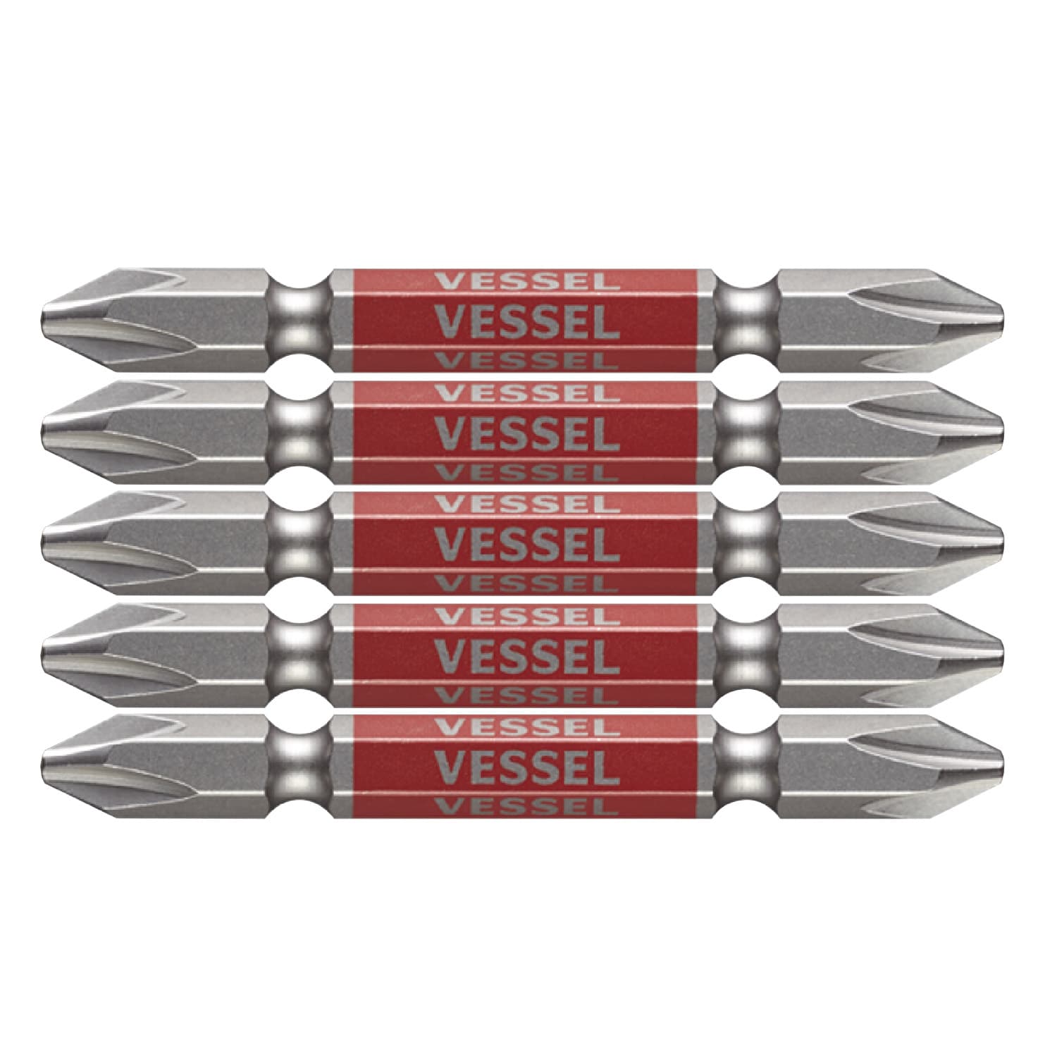 VESSEL GS5P2065 剛彩雙頭十字批咀 #2 x 65mm (5枝裝)