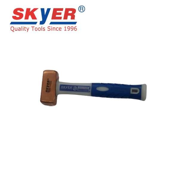 SKYER 藍橙纖維柄黑膠鎚 16oz