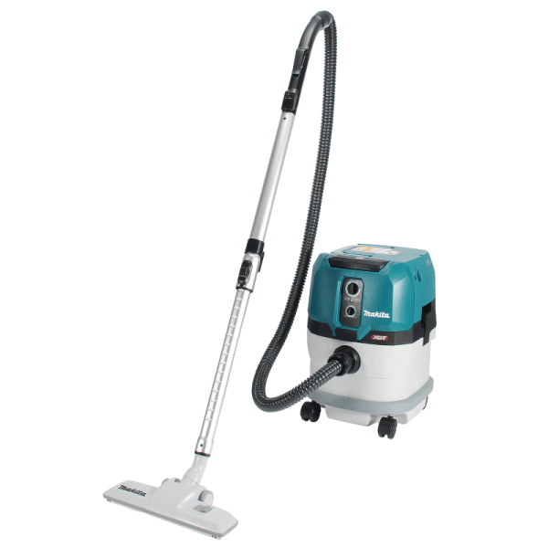Makita 牧田 VC003GLZ04 40V 充電式集塵機連軟管、直管及地面吸咀正面全貌
