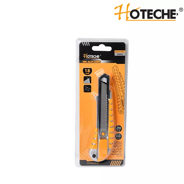 HOTECHE 310418 黃色介刀 18mm(包裝正面)