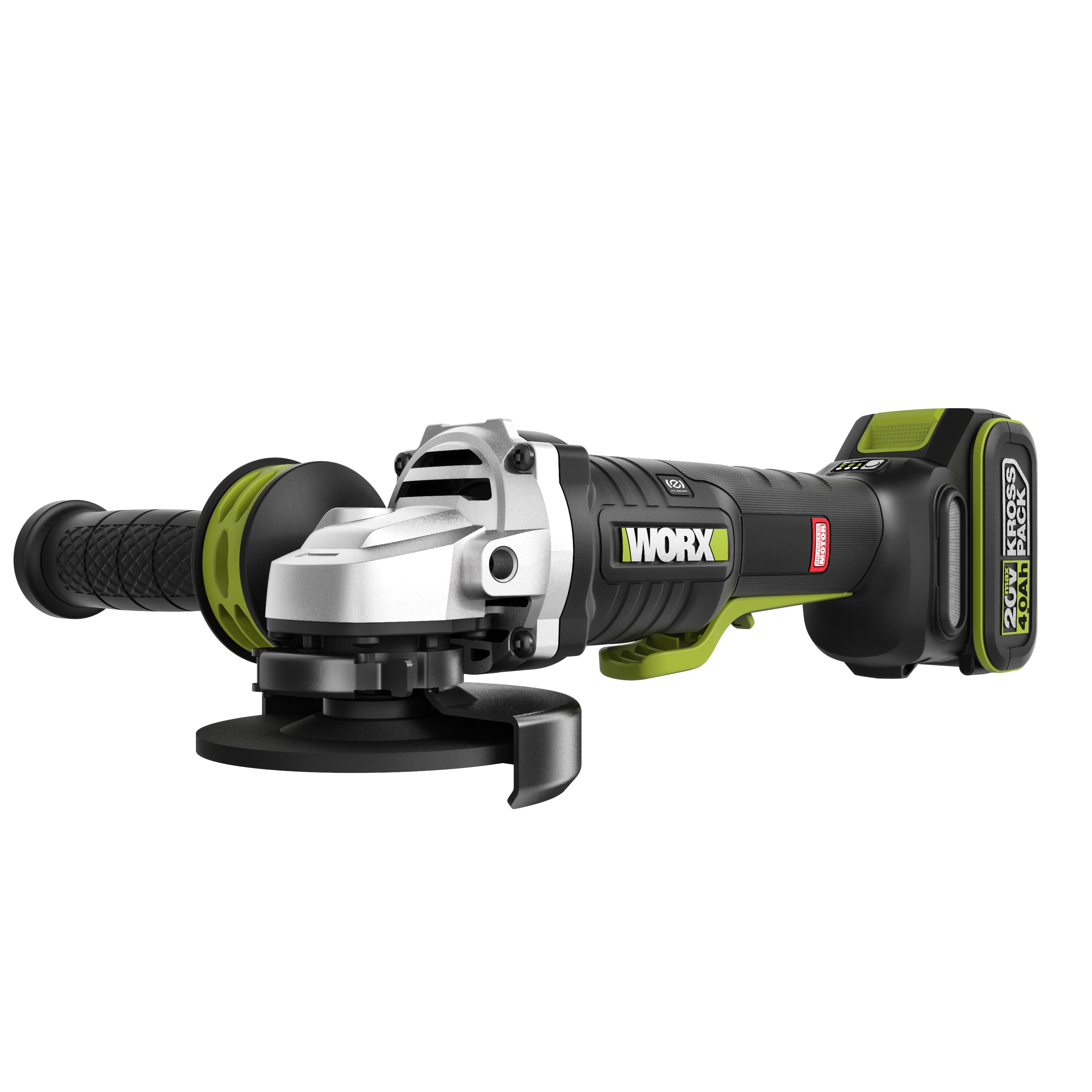 WORX 威克士 WU835 20V 4"鋰電100mm無刷角磨機(急停開關) 4.0Ah電x2+6A充電器