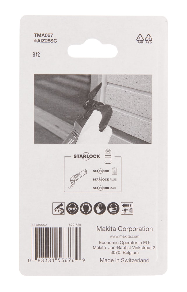 Makita B-65006 尖型刀片(包裝背面)