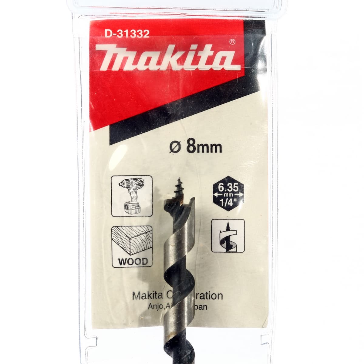 Makita 牧田 D-31332 1/4"六角柄螺旋木材用鑽頭 8MM