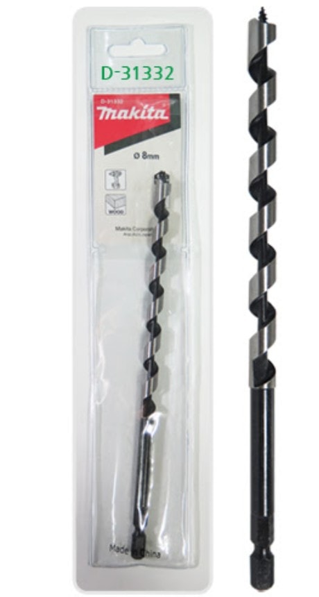 牧田 D-31332 1/4"六角柄螺旋木材用鑽頭 8MM(包裝與產品)