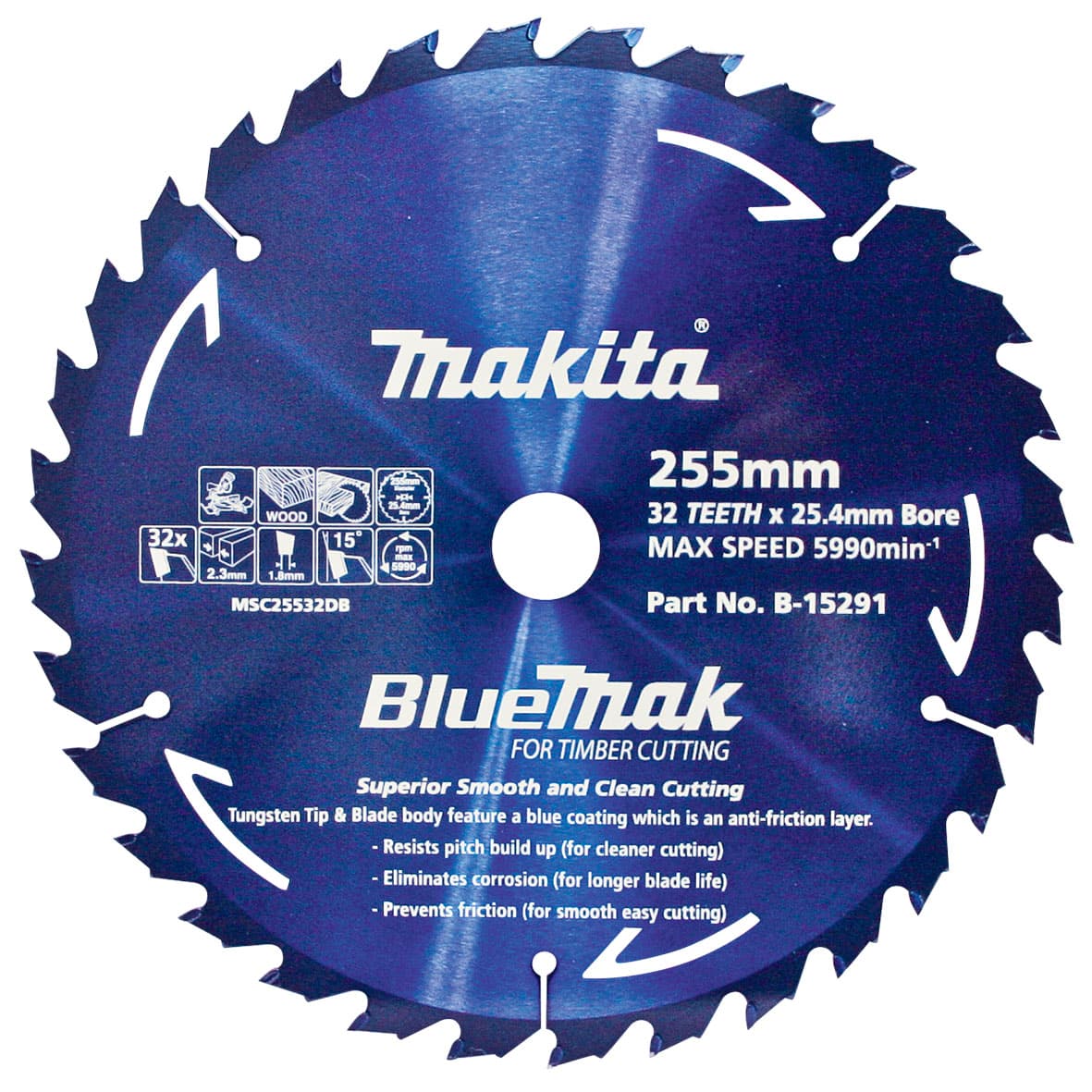 Makita 牧田 B-15291 硬質合金鋸片255X25.4X32T