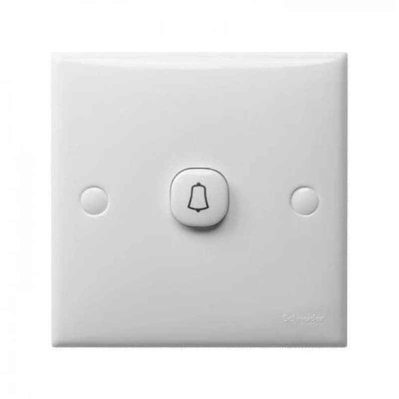Schneider Electric S-Classic E31_1RBPRBA_WE_G12 白色門鐘圖案按手掣正面