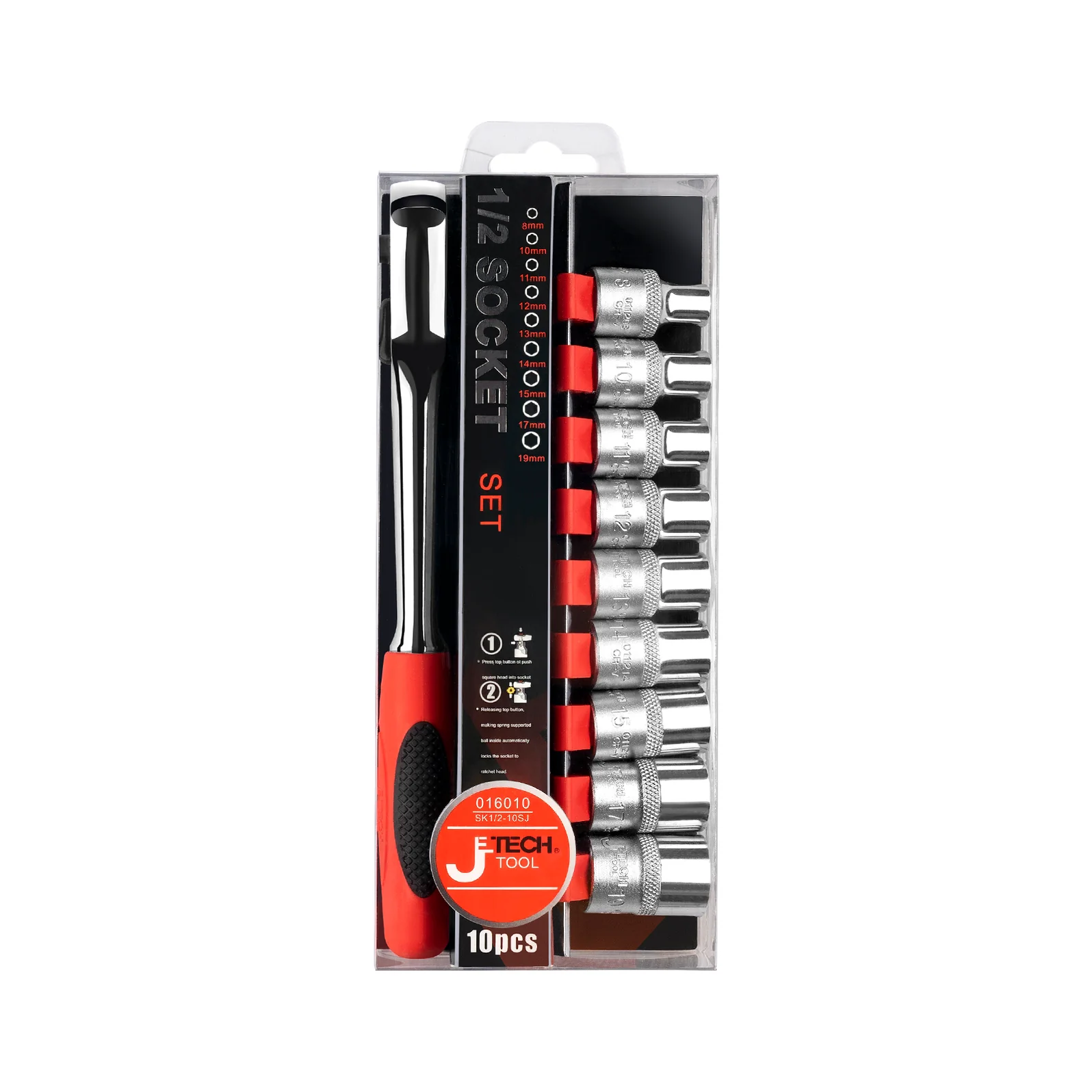 JETECH SK1/2-10SJ 1/2吋十件裝卜士套裝(包裝正面)