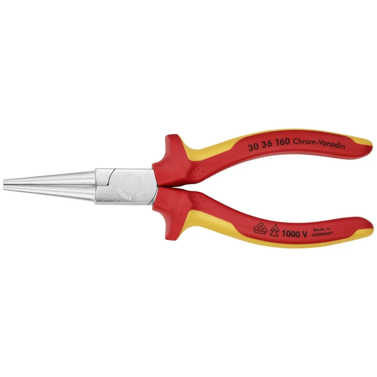 KNIPEX 30 36 160 絕緣柄圓咀鉗(正面)