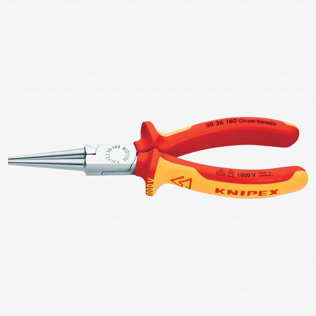 KNIPEX 30 36 160 絕緣柄圓咀鉗(正面)