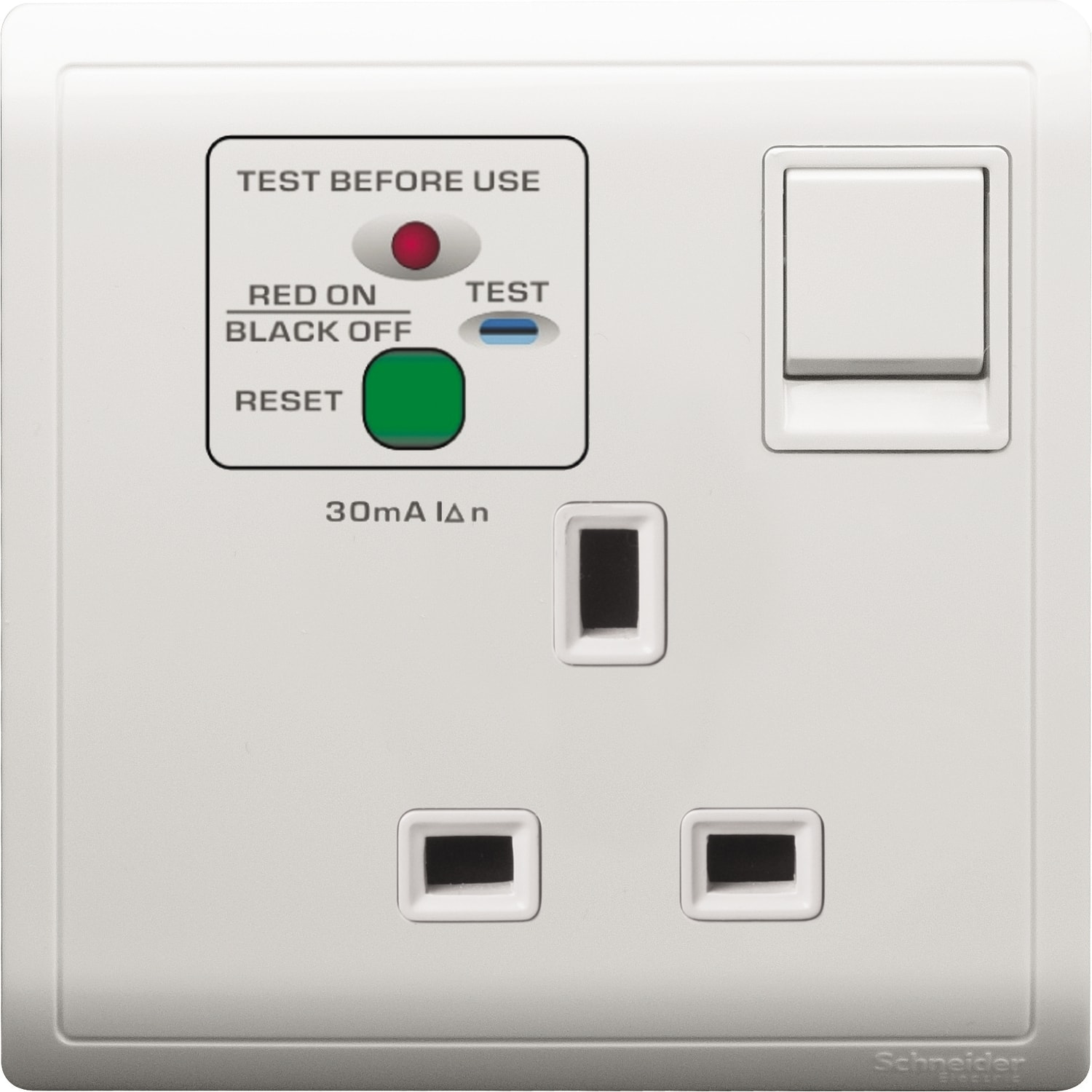 Schneider 施耐德 Pieno 丰尚 13A 單位連保護門有掣雙極防漏電插座(白)E8215DRC_WE