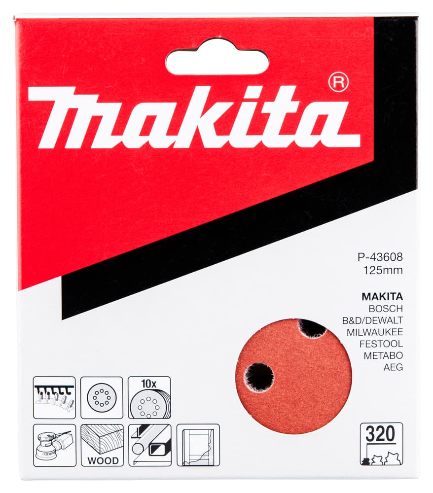 Makita 牧田 P-43608 砂光碟 Φ125MM G320