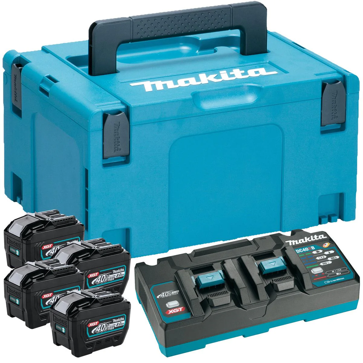 Makita 1910B1-4 XGT 40V Max 電源套裝(含4個電池、充電器及連接箱)