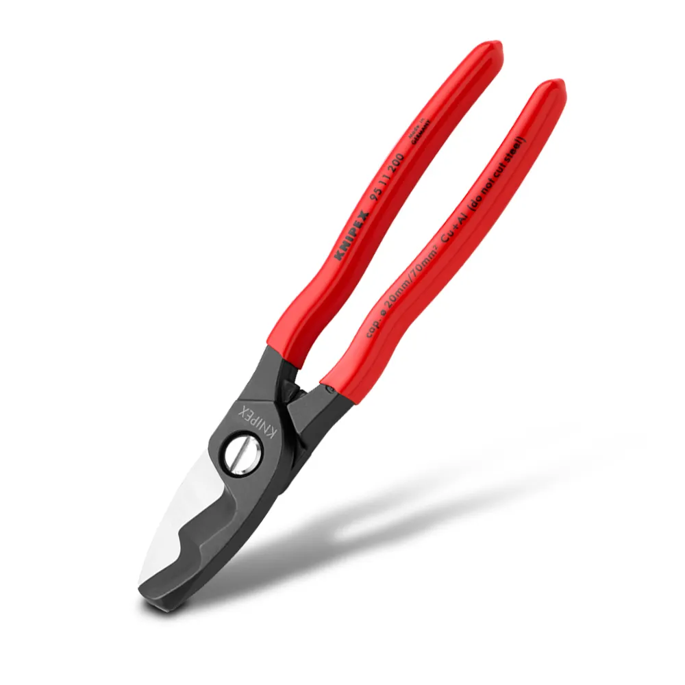 KNIPEX 紅膠柄 電纜剪 200mm