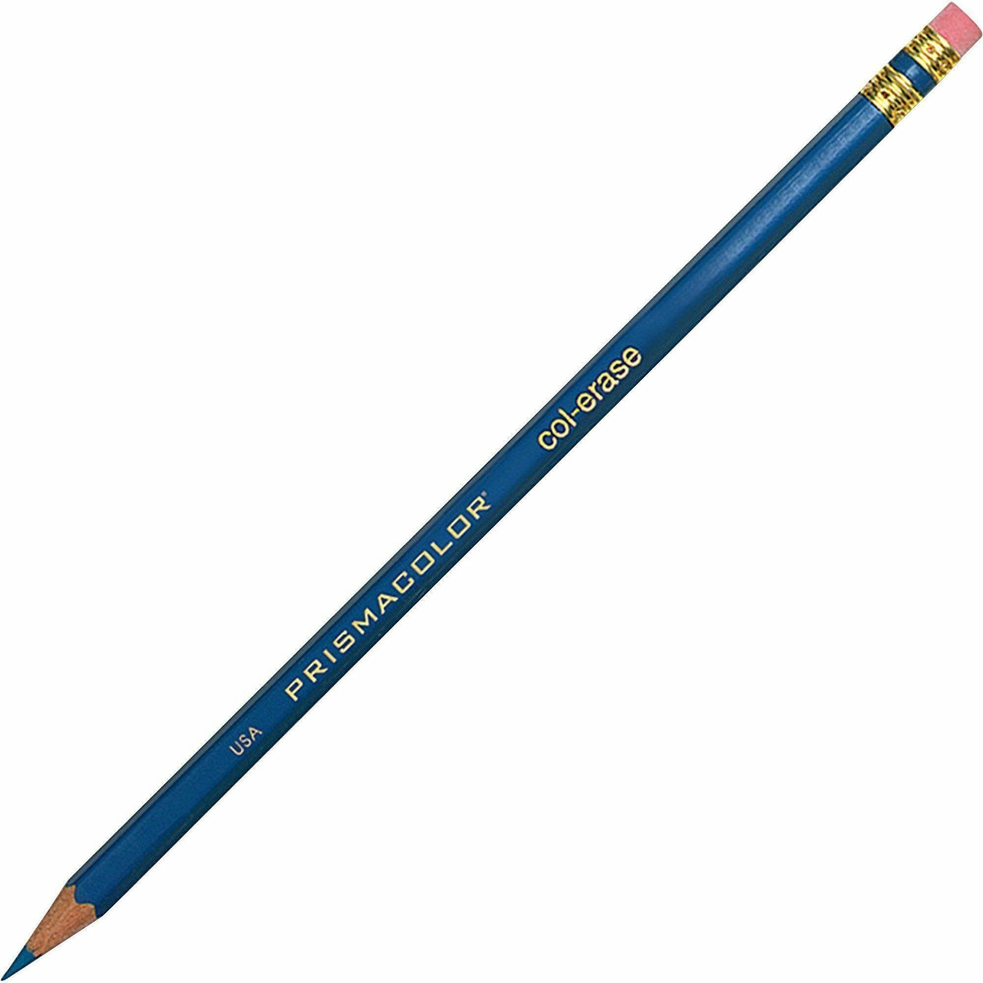 PRISMACOLOR COL-ERASE 防水鉛筆 #20044 藍色(三側面)