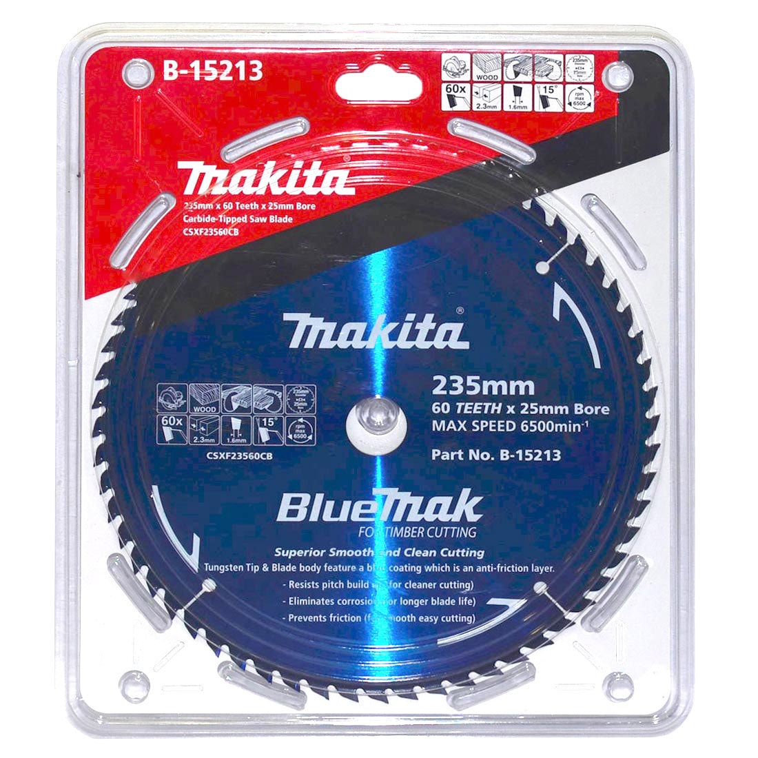 Makita B-15213 硬質合金鋸片235X25X60T(包裝正面)