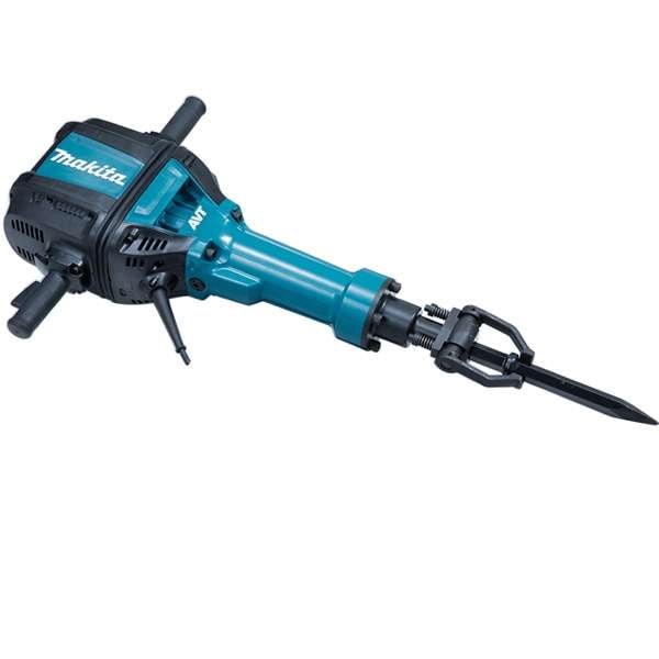 Makita 牧田 HM1812(110V) 電鎬全機外觀,已裝上側柄及尖鑿