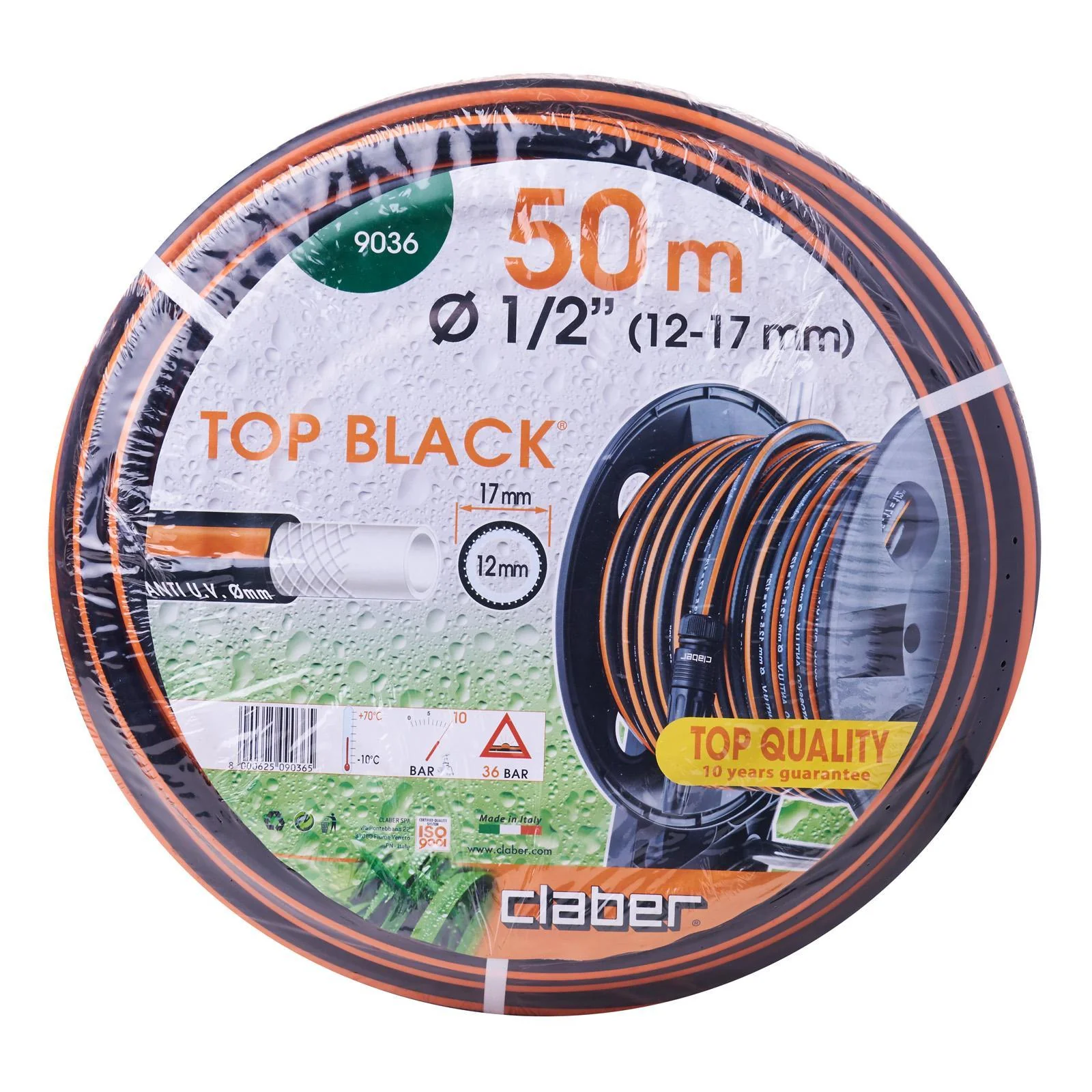 CLABER Top-Black 9036 花園喉 50米(正面包裝)