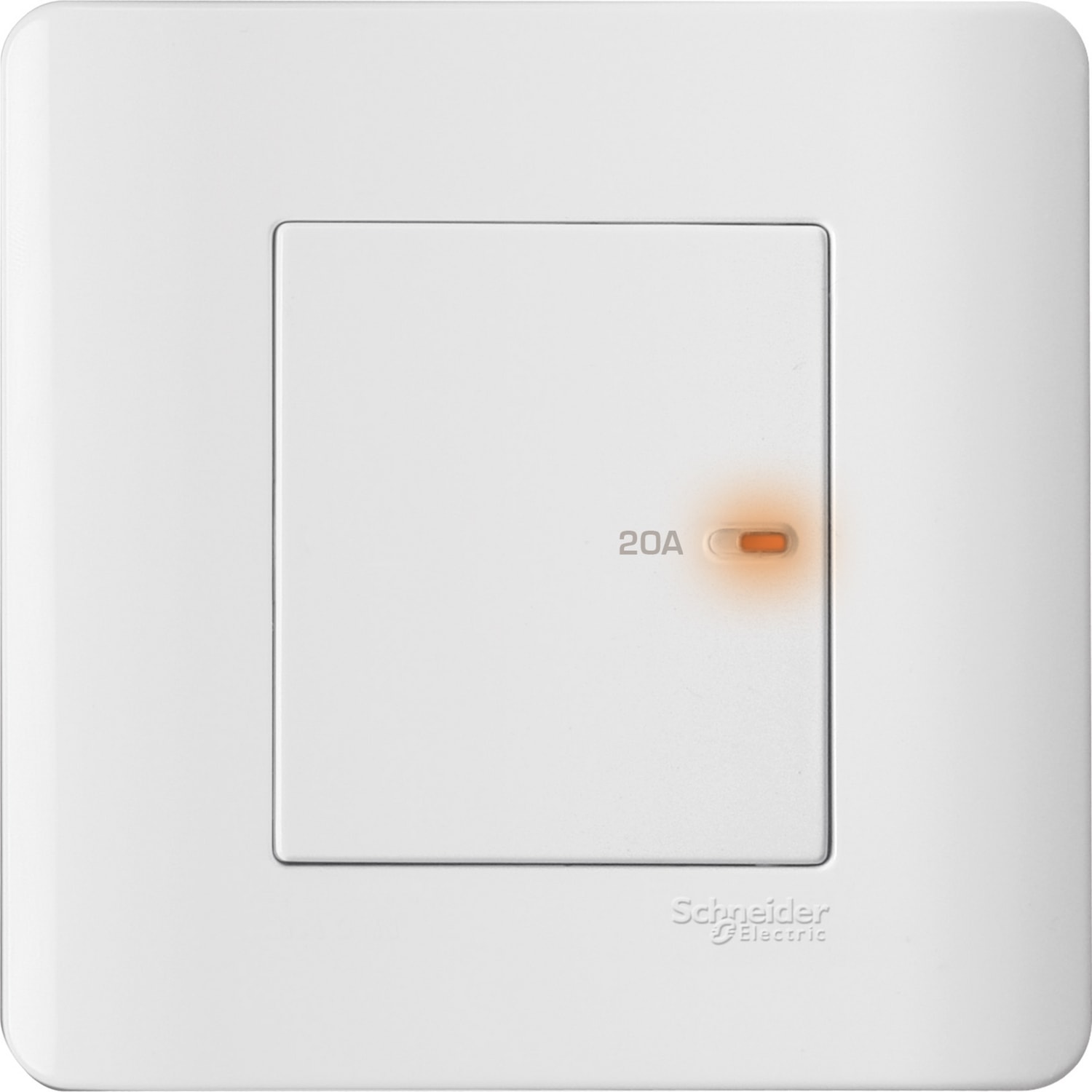Schneider 施耐德 ZENcelo 睿雅 20A 單位平觸雙極開關掣連指示燈(凝白)