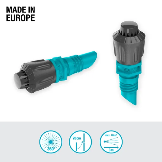 德國 GARDENA 13322-20 Micro-Drip-System 360° 噴霧噴嘴(5件裝)白底產品圖