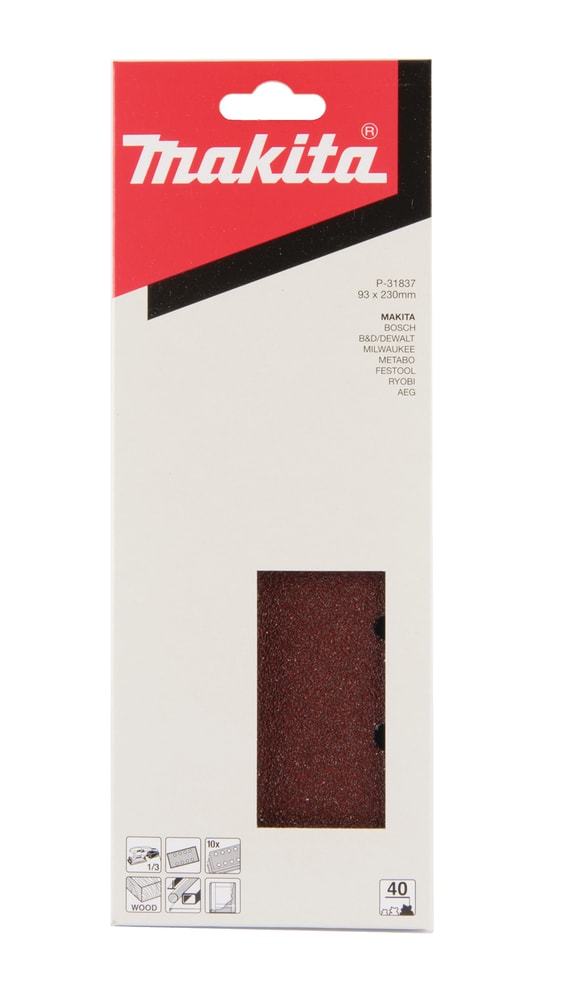 牧田 P-31837 砂紙 93x230mm G40 包裝(正面)