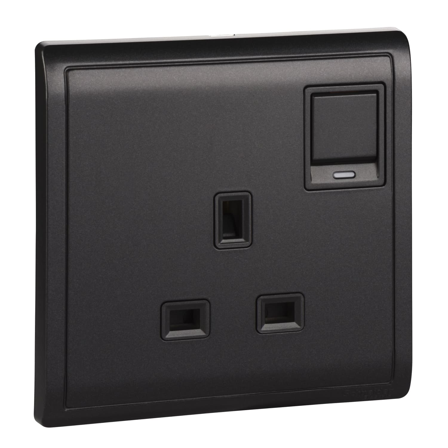 Schneider 施耐德電氣 Pieno 丰尚 13A 單位連保護門有掣插座連指示燈 E8215N_MB(寫意黑)香港行貨