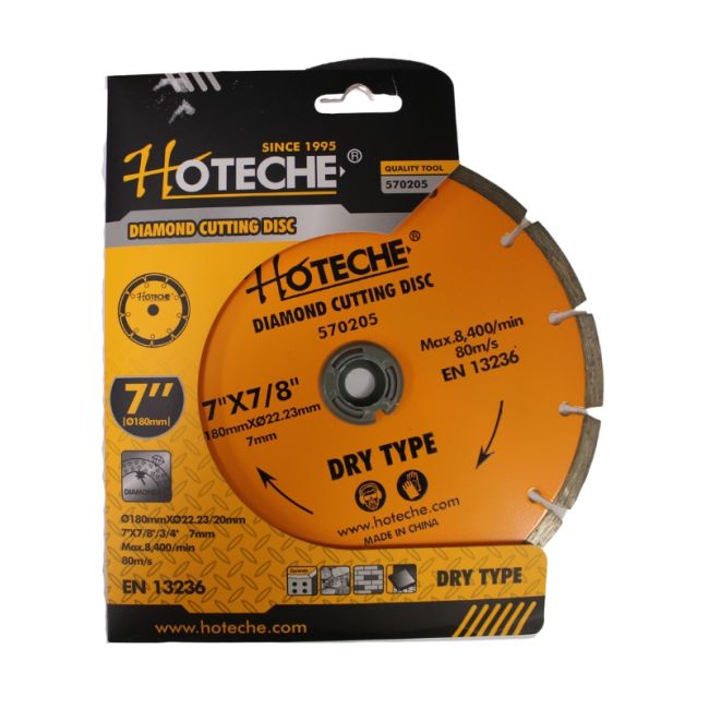 HOTECHE 570205 7吋雲石乾切鑽石切割碟(包裝正面)