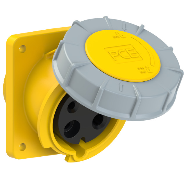 PCE 工業防水斜入牆盤面插座 63A 110V 3針 IP67