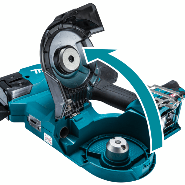 Makita TR001GZ 紮鐵機線軸室打開的特寫,展示一步式線卷裝載設計