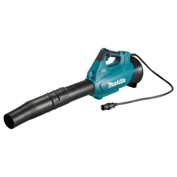 Makita 牧田 UB001CZ 充電式吹風機主機連風管及電源接線側面圖