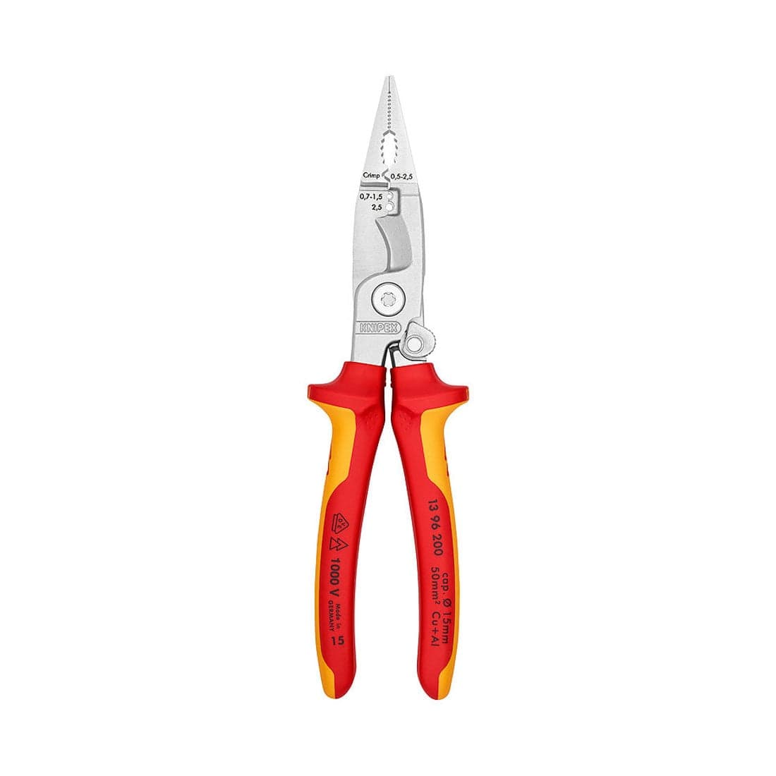 KNIPEX 絕緣柄 多用途電工鉗 8"