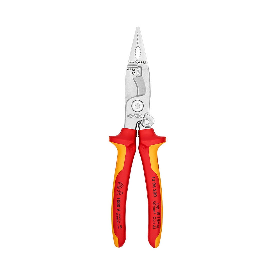 KNIPEX 絕緣柄 多用途電工鉗 8"