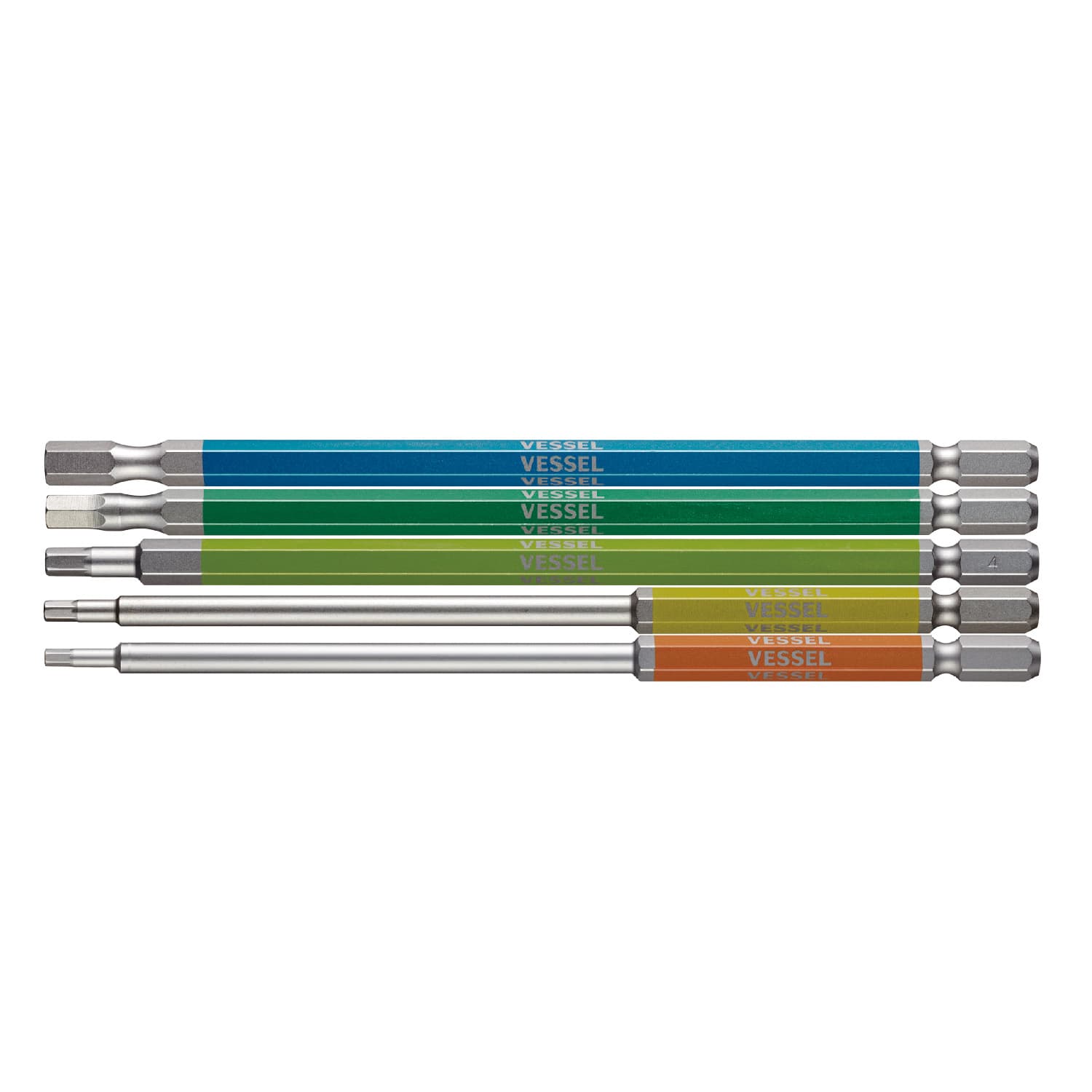 VESSEL GS5P-32 剛彩六角批咀套裝 2.5-6.0 x 150mm (5枝裝)