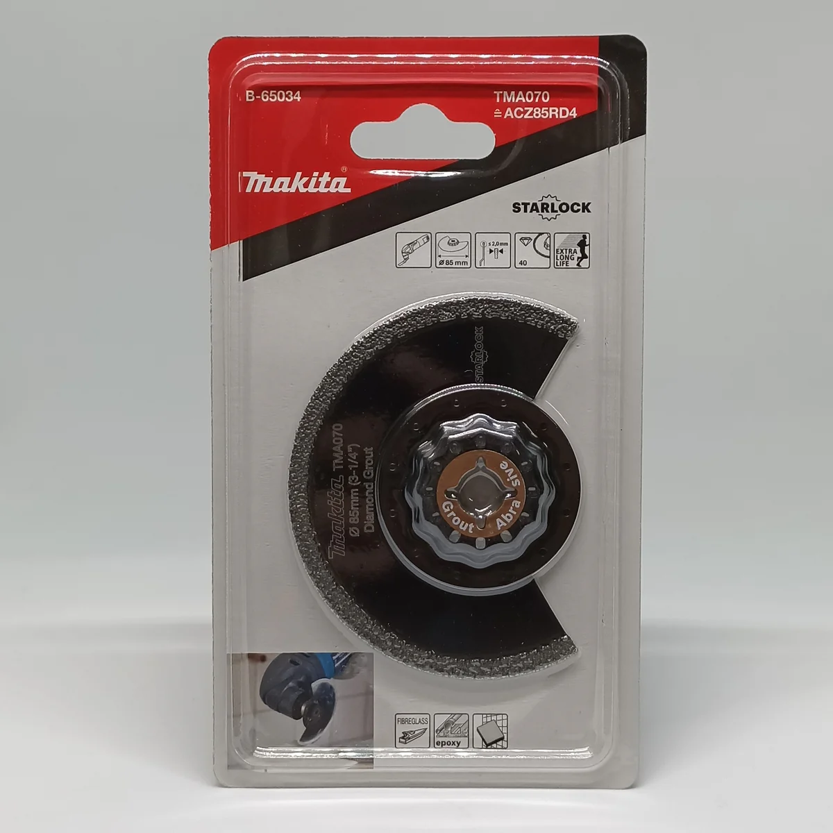 Makita B-65034 金鋼石扇型刀片 85mm(包裝正面)