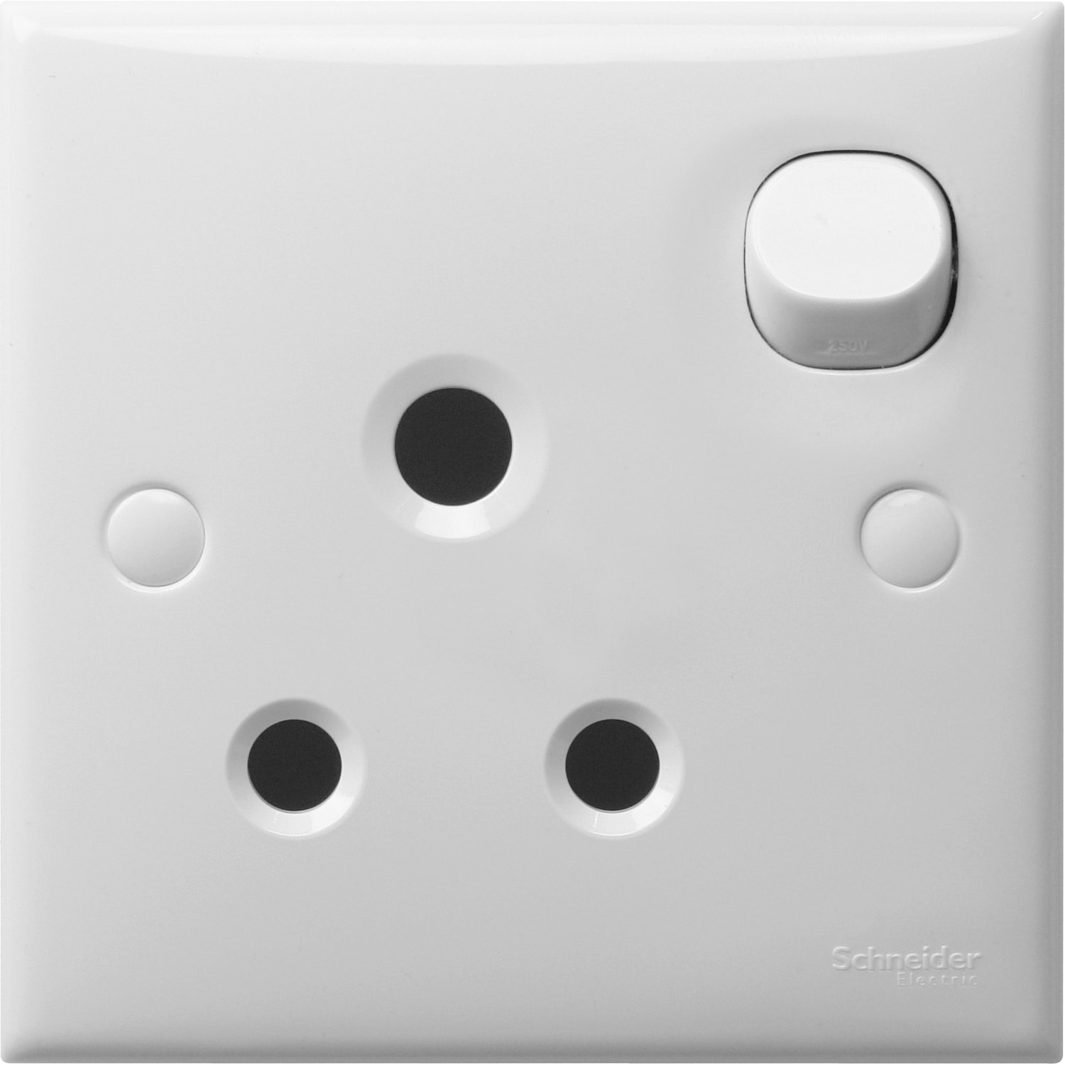 Schneider Electric S-Classic 15A 單位三腳圓頭連保護門有掣插座 E15_15R_WE_G2(白色)