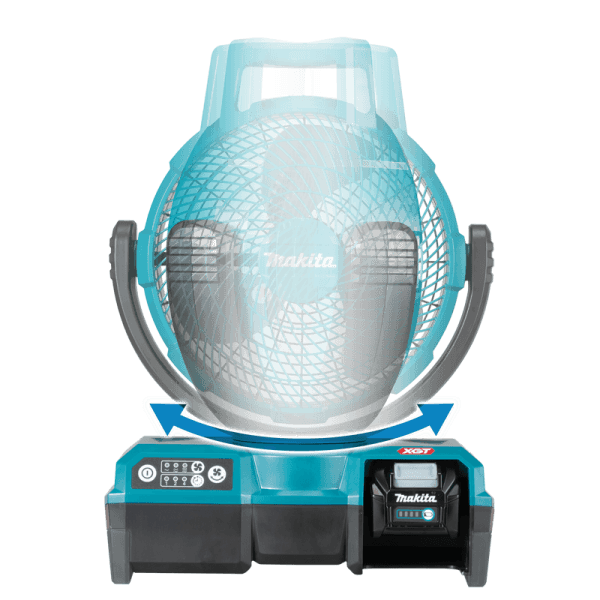 Makita 牧田 CF001GZ 充電式風扇左右擺動角度示意