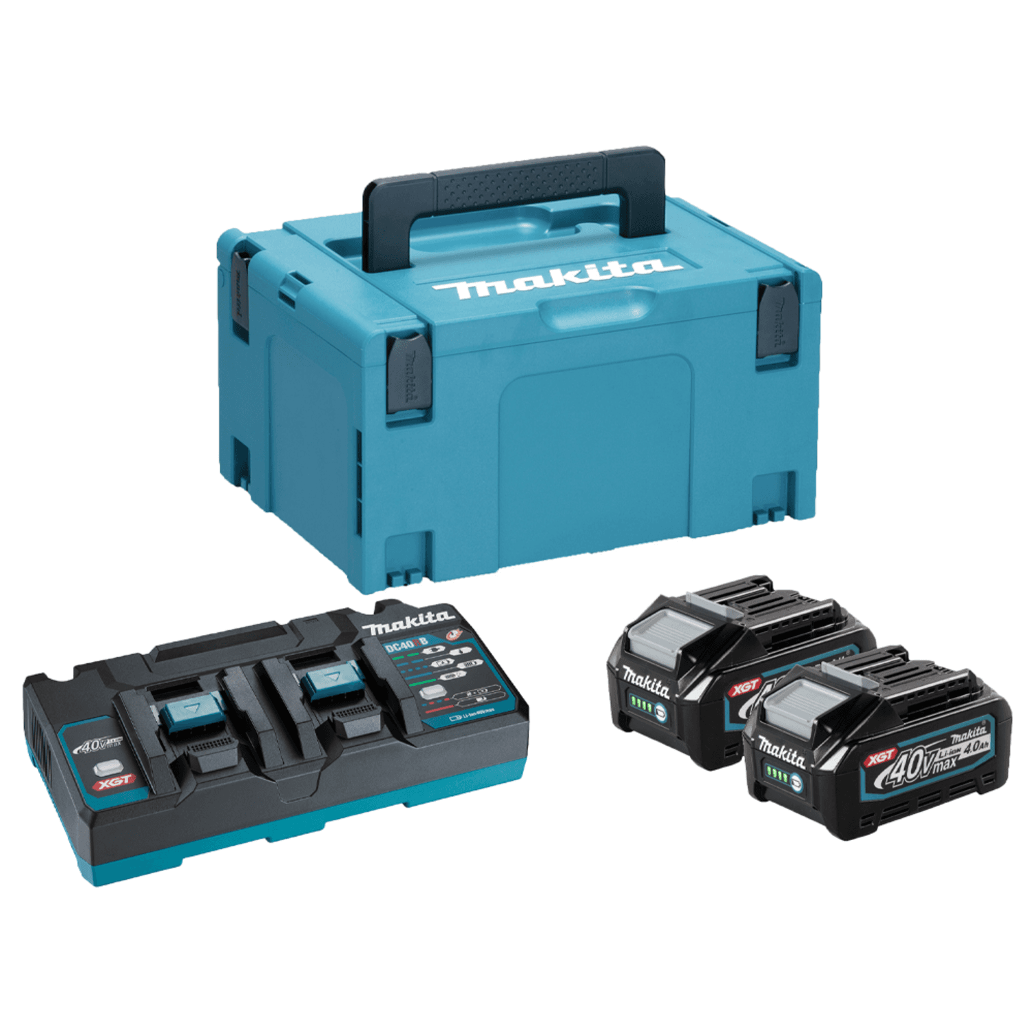 Makita 牧田 191U06-6 BL4040X2+充電器(雙頭)+連結箱3