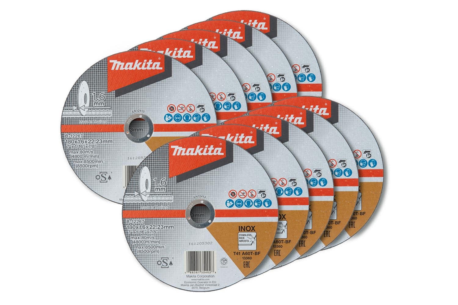 Makita D-65947 INOX 不鏽鋼切割砂輪片(正面)