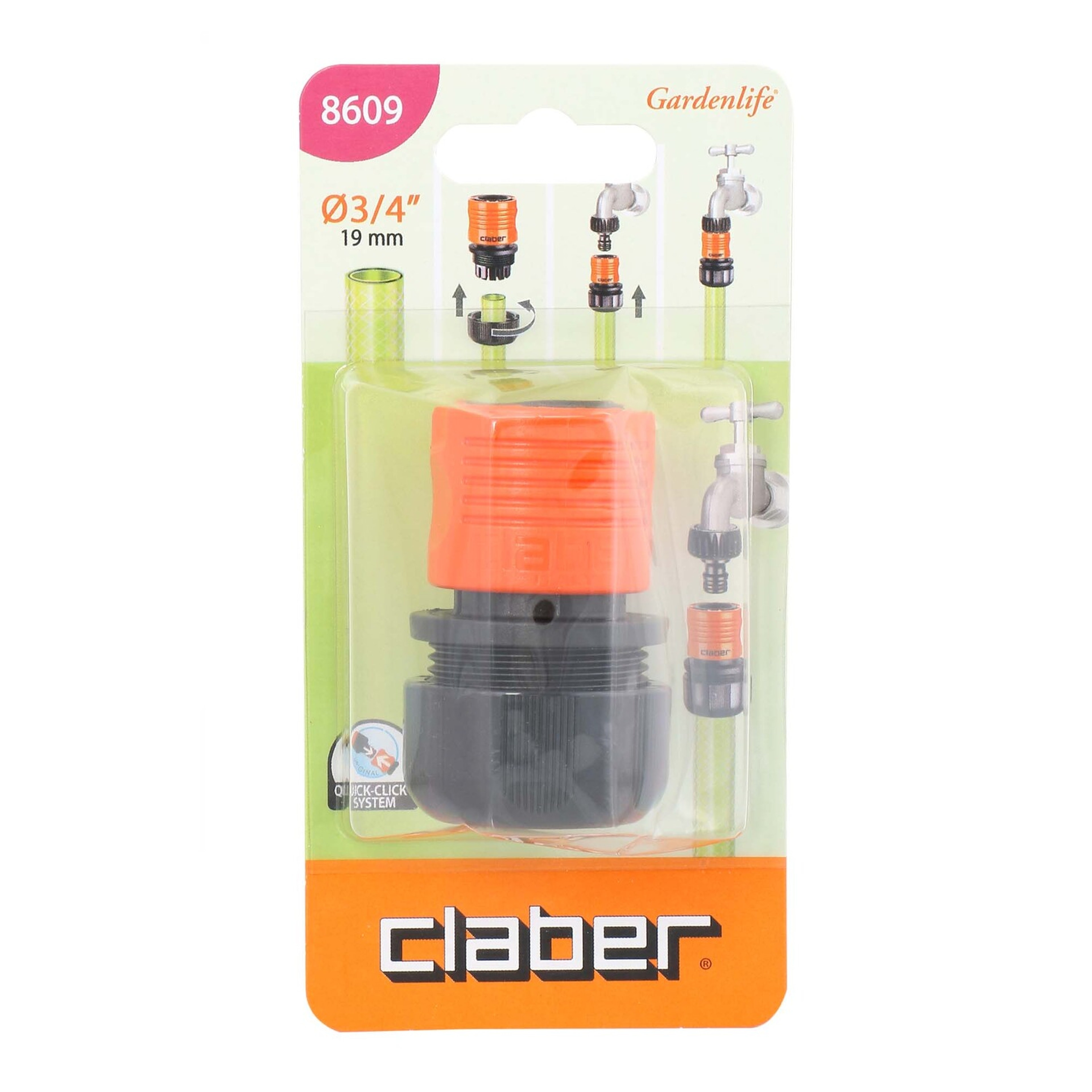 CLABER 8609 3/4" 快速接頭(吸塑包裝)