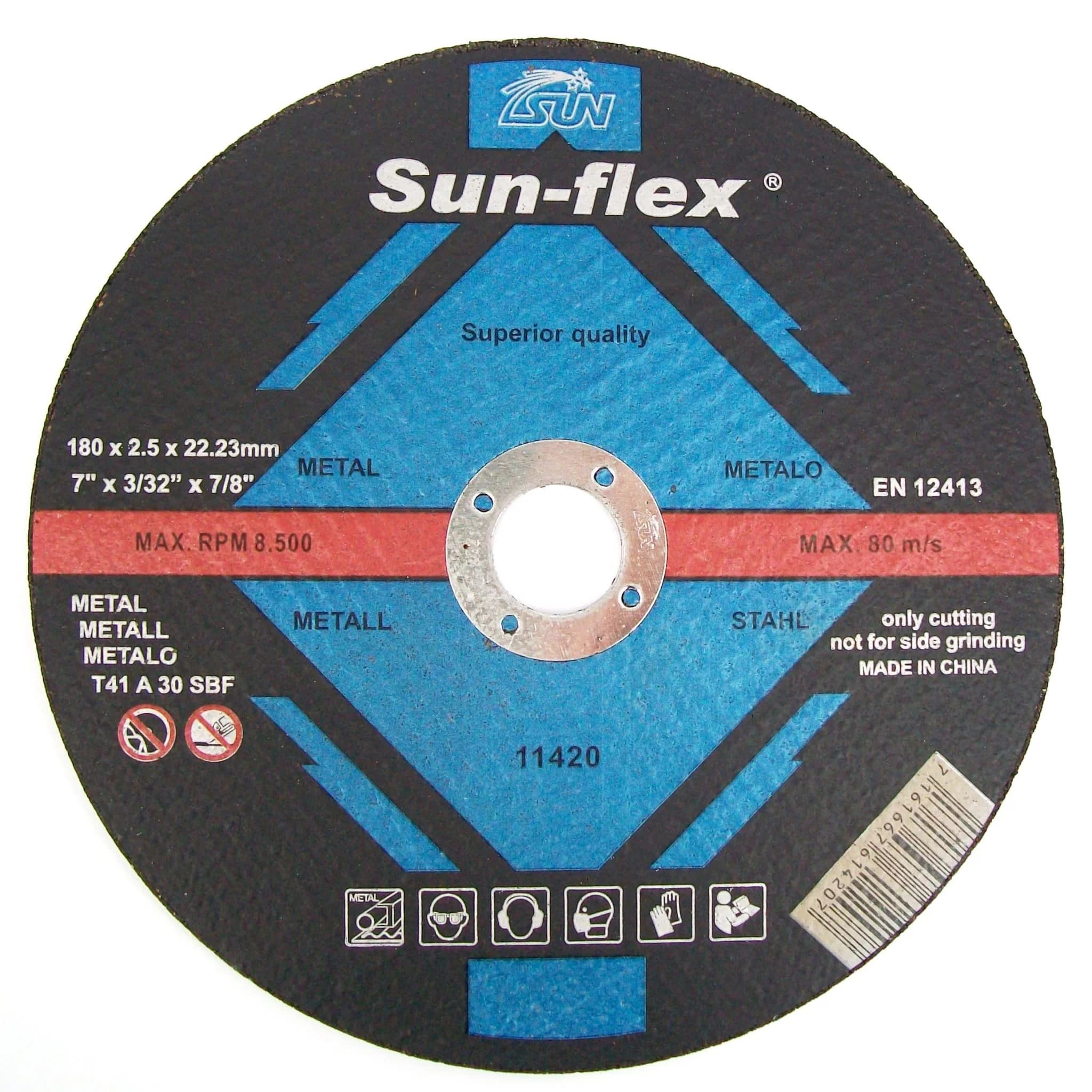 SUNFLEX SUXCD007 7" 網紋咭碟 (切割片) 180x2.5x22.2