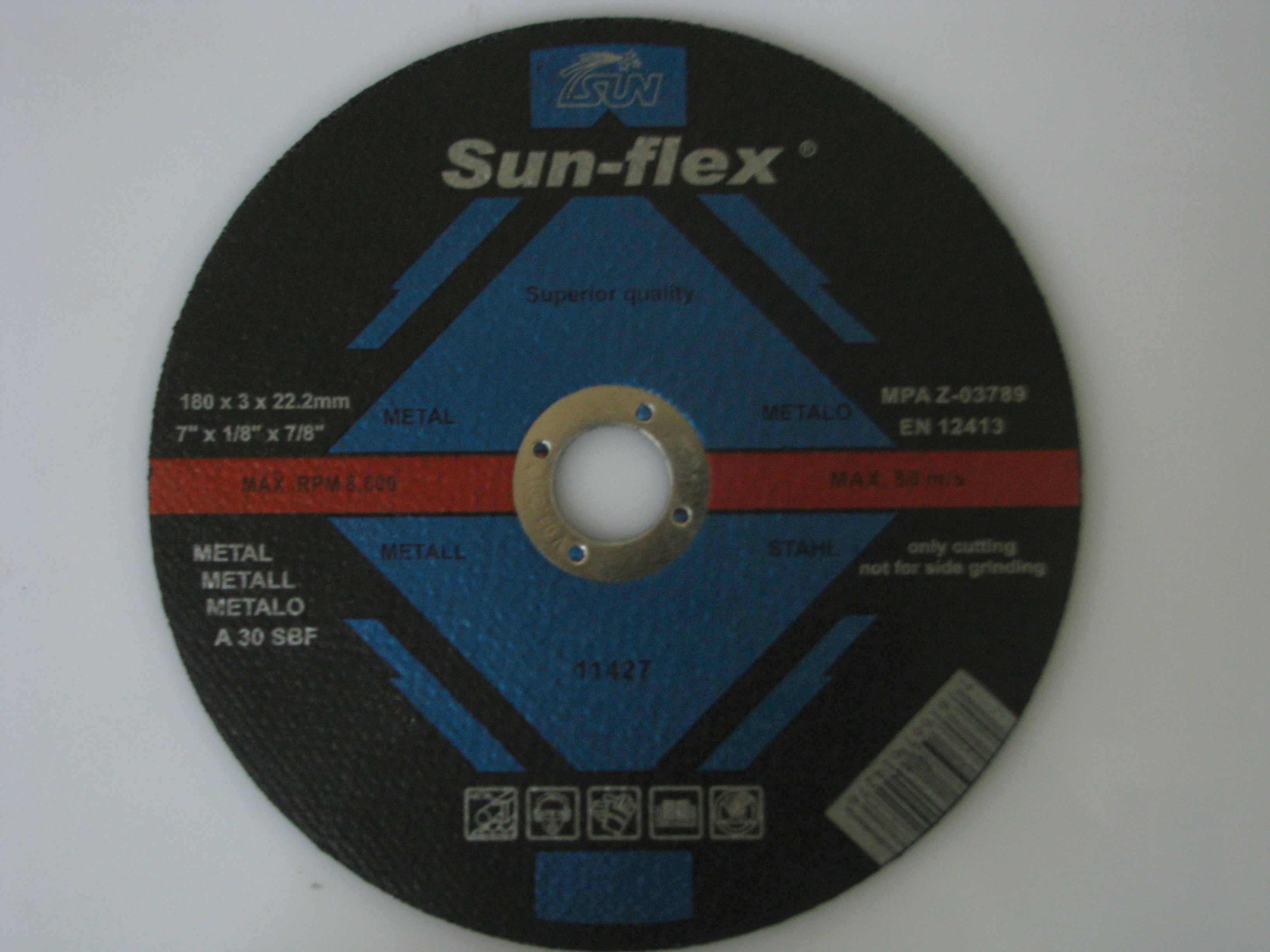 SUNFLEX SUXCD007 7吋金屬切割片(正面)