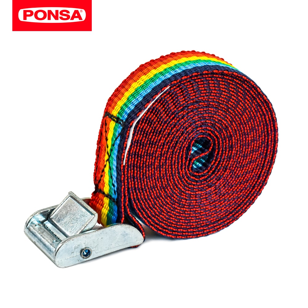 PONSA PONRS1245 簡易拉緊帶 125mm x 4.5M 紅色(正面)