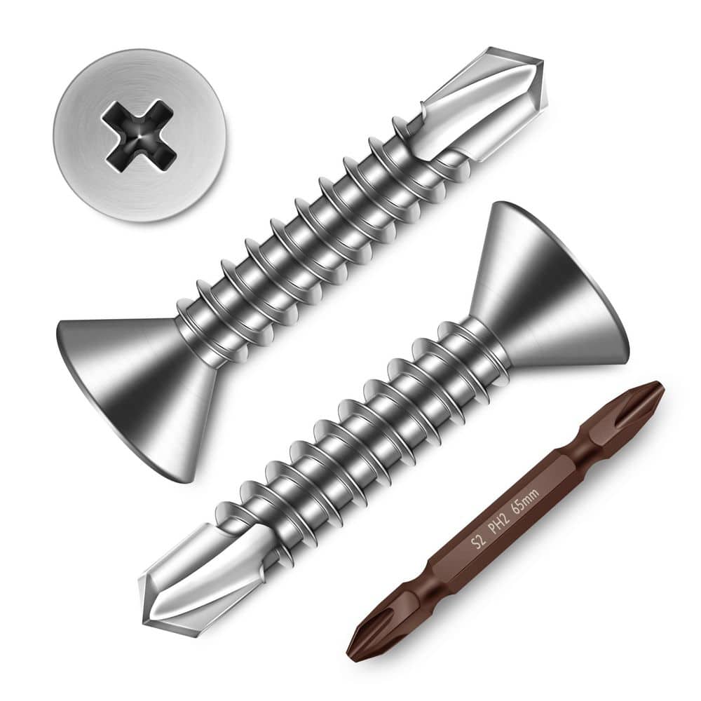 Cross Flat Head Hardened Self-Tapping Screw #10 x 1"