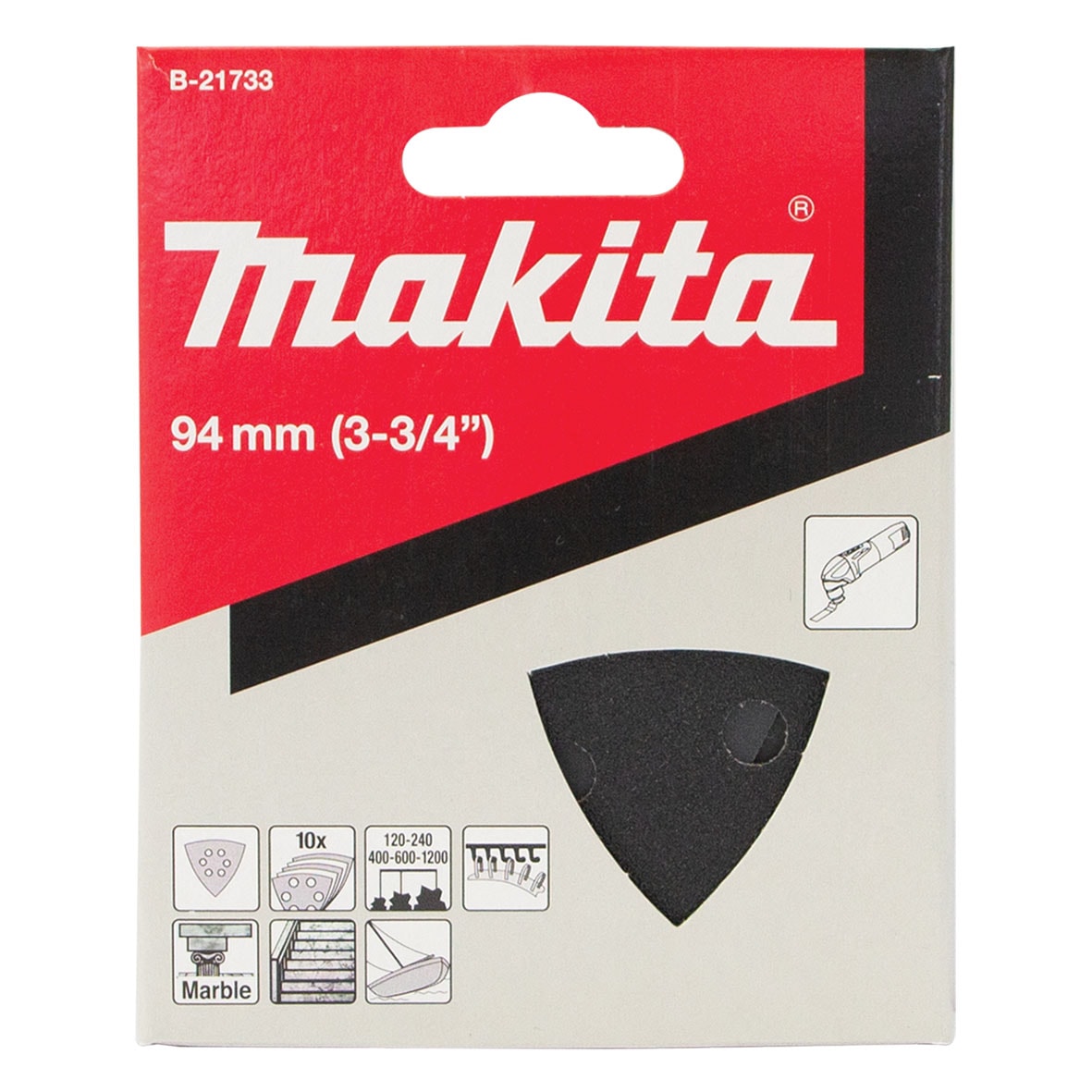 Makita B-21733 三角砂紙套裝(包裝正面)